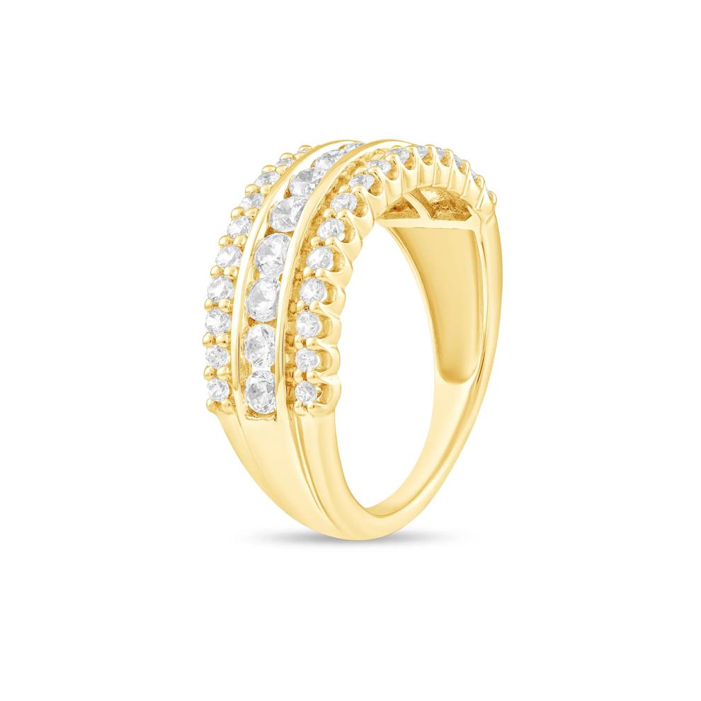 Diamond Multi-Row Band in 10K Yellow Gold (1 ct. tw.) – Image 4 of 4
