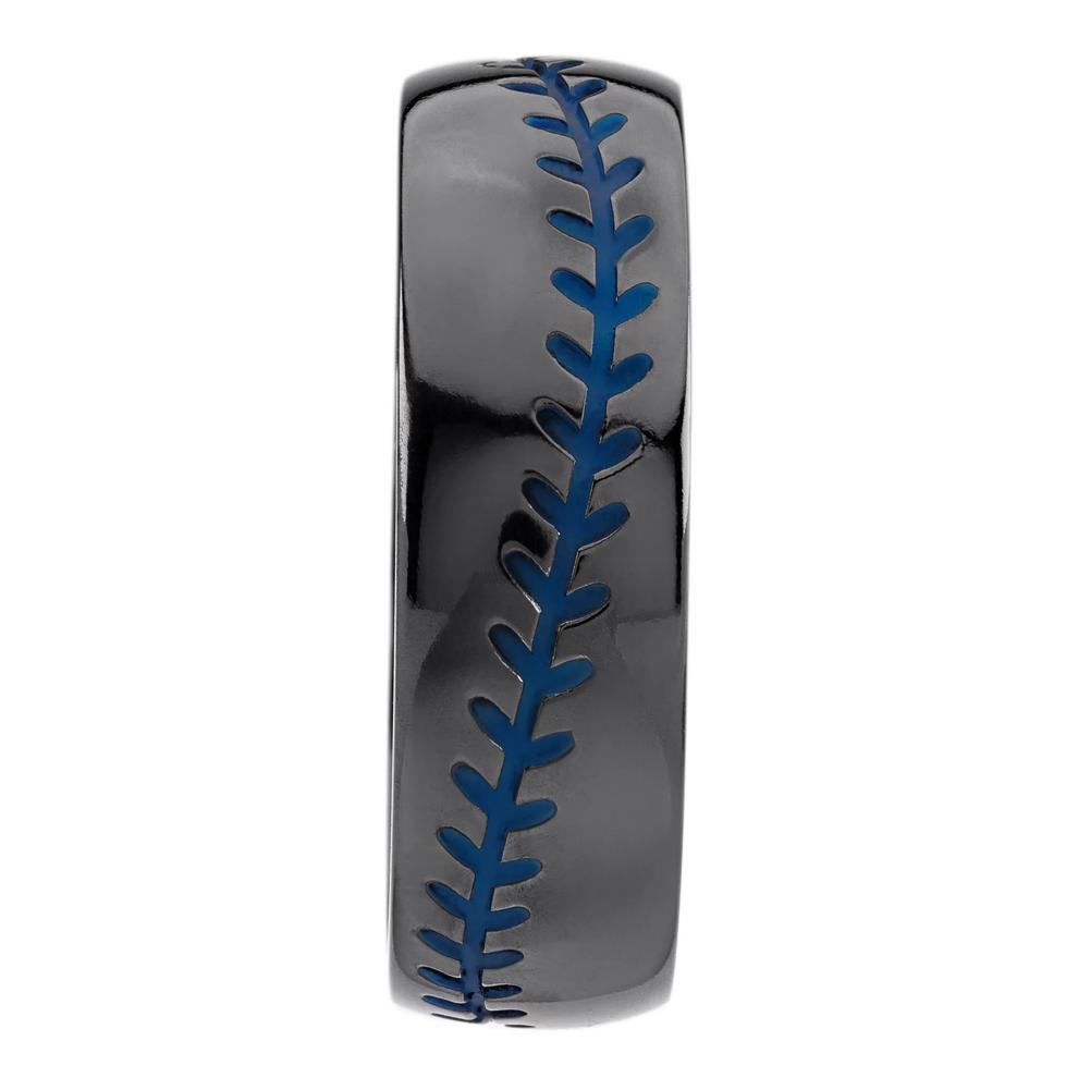 Men's Domed Baseball Band in Zirconium, 7MM – Image 3 of 3