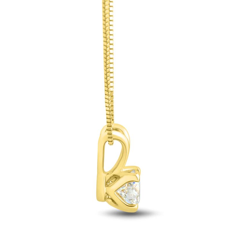 Lab Grown Diamond Round Solitaire Pendant In 14K Yellow Gold &#40;1/2 ct. tw.&#41; – Image 2 of 3