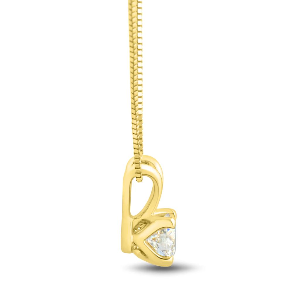 Lab Grown Diamond Round Solitaire Pendant In 14K Yellow Gold (1/2 ct. tw.) – Image 2 of 3