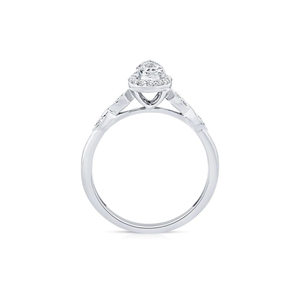 Lab Grown Diamond Pear Promise Ring in 10K White Gold (1/2 ct. tw.) – Image 2 of 3