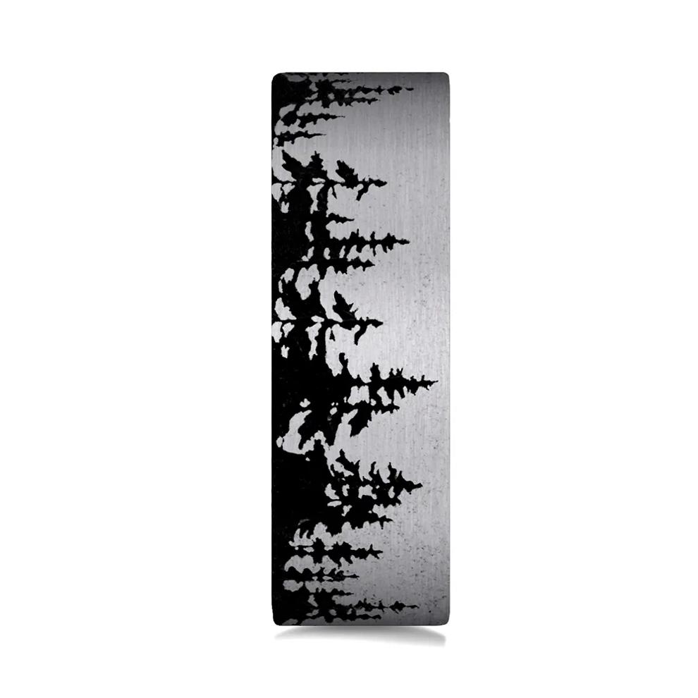 Men&rsquo;s Tantalum Tree Line Band, 8MM – Image 3 of 3
