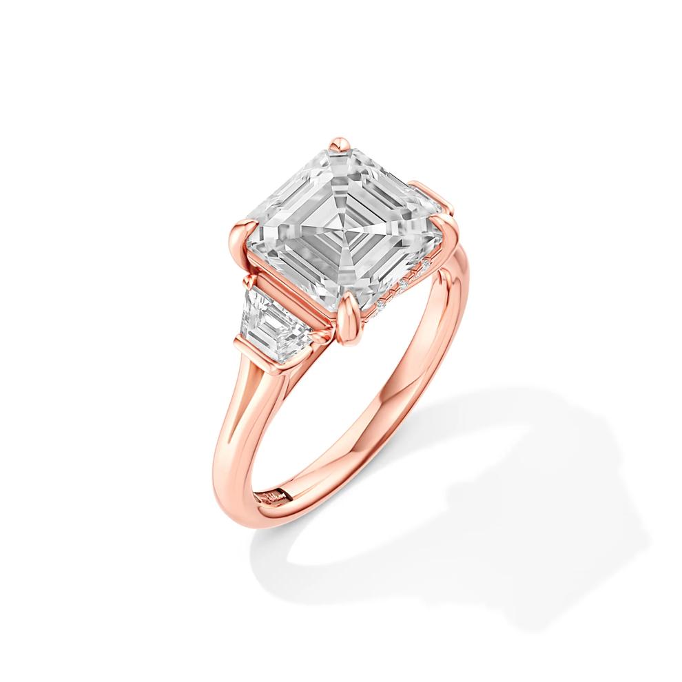 Bunny Lab Grown Diamond Asscher-Cut Engagement Ring in 18K Rose Gold (4 1/2 ct. tw.) – Image 2 of 4