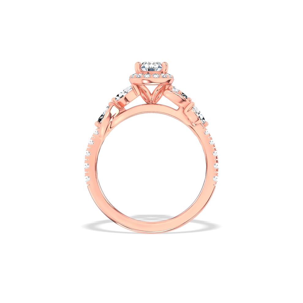 Diamond Pear-Shaped Halo Engagement Ring in 14K Rose Gold (1 ct. tw.) – Image 2 of 4