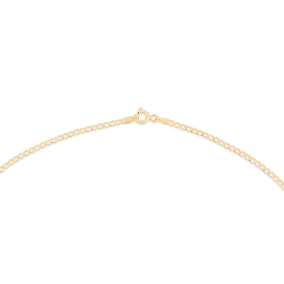 Textured Cross Pendant Curb Chain Necklace in 10K Yellow Gold – Image 4 of 4