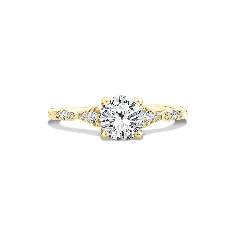 Lab Grown Diamond Round Center Faux Marquise Engagement Ring in 10K Yellow Gold (1 1/8 ct. tw.) – Image 1 of 4