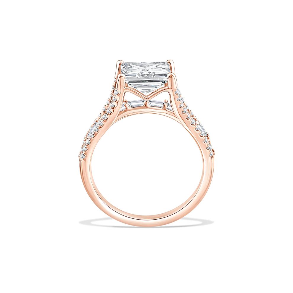 Lab Grown Diamond Princess-Cut Center Engagement Ring in 10K Rose Gold (3 3/4 ct. tw.) – Image 2 of 4