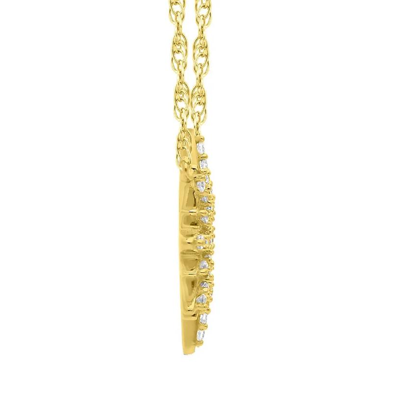 1/8 ct. tw. Diamond Sun Necklace in 10K Yellow Gold – Image 2 of 3