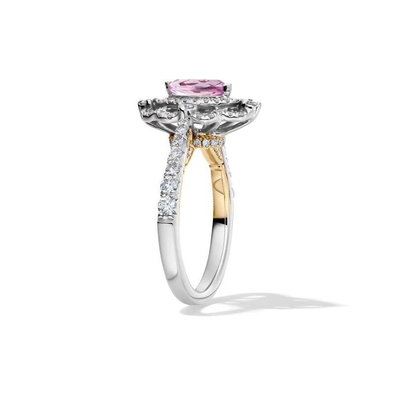 Margaux Rose de France Amethyst Engagement Ring with Diamonds in 14K White Gold &#40;3/4 ct. tw.&#41; – Image 3 of 4