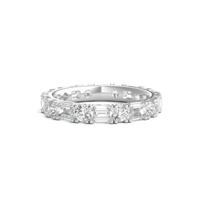 Round and Emerald-Cut Lab Grown Diamond Eternity Band in 14K White Gold (3 ct. tw.)