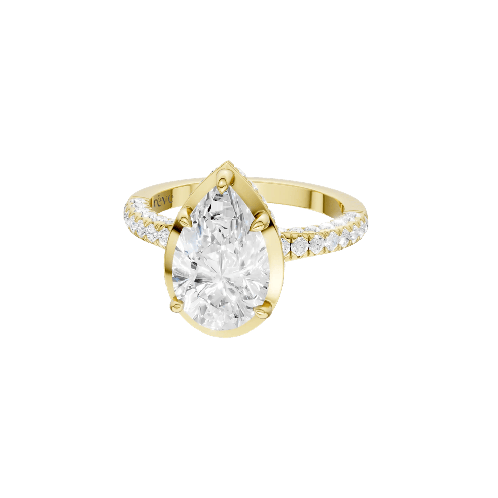 Ezra Lab Grown Diamond Pear-Shaped Center Engagement Ring in 14K Yellow Gold (3 3/4 ct. tw.) – Image 2 of 5