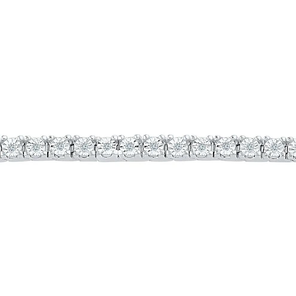 1/4 ct. tw. Diamond Bracelet in Sterling Silver – Image 2 of 2