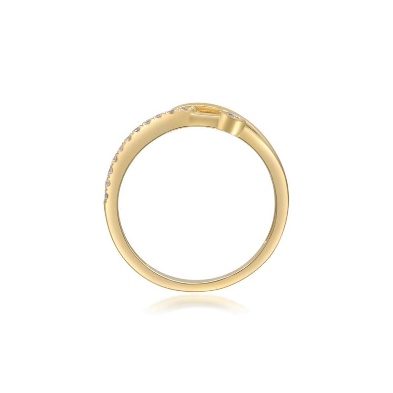 Diamond Interlocking Ring in 10K Yellow Gold &#40;1/5 ct. tw.&#41; – Image 5 of 5