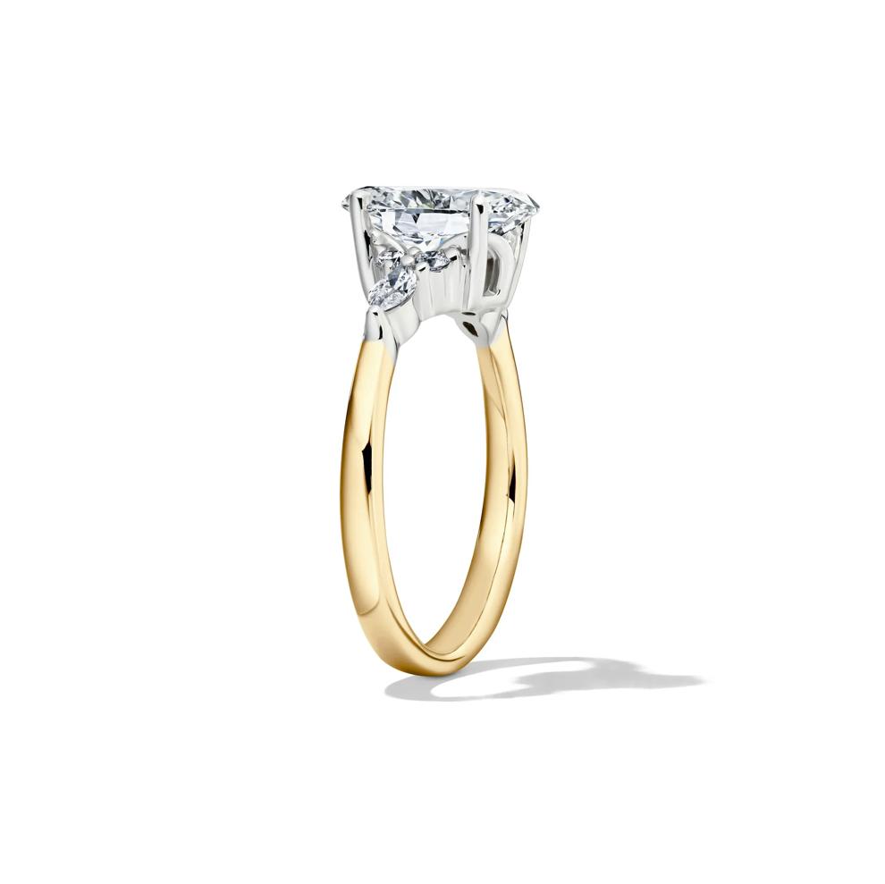 Lab Grown Diamond Oval and Marquise Engagement Ring in 14K Yellow &amp; White Gold (2 1/4 ct. tw.) – Image 3 of 5