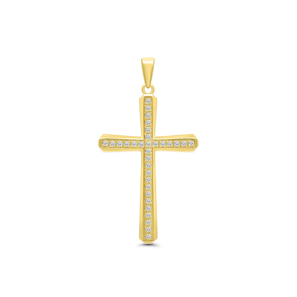 Diamond Cross Pendant in 10K Yellow Gold (1/3 ct. tw.) – Image 1 of 2