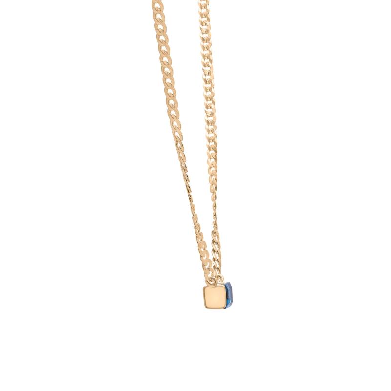 London Blue Topaz Cuban Link Necklace in Vermeil – Image 3 of 4