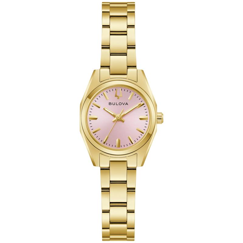 Ladies&#39; Surveyor Watch With Pink Dial in Gold-Toned Stainless Steel – Image 1 of 3