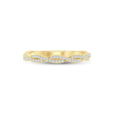 Lab Grown Diamond Twist Anniversary Band in 10K Yellow Gold (1/5 ct. tw.)