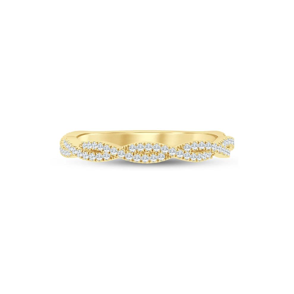 Lab Grown Diamond Twist Anniversary Band in 10K Yellow Gold (1/5 ct. tw.) – Image 1 of 3