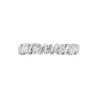 Moissanite Ring with S-Style Setting in Sterling Silver