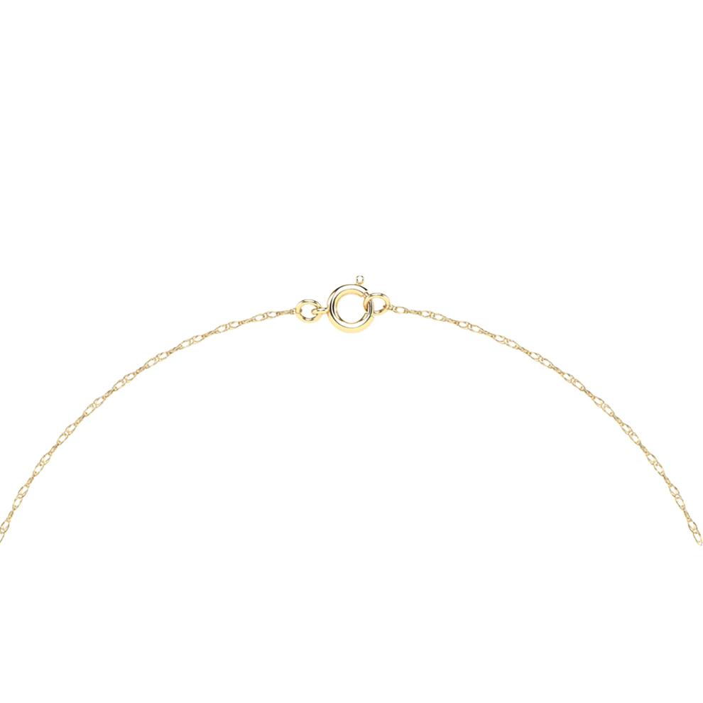 Oval Emerald &amp; Diamond Pendant Necklace in 10K Yellow Gold (1/10 ct. tw.) – Image 2 of 4