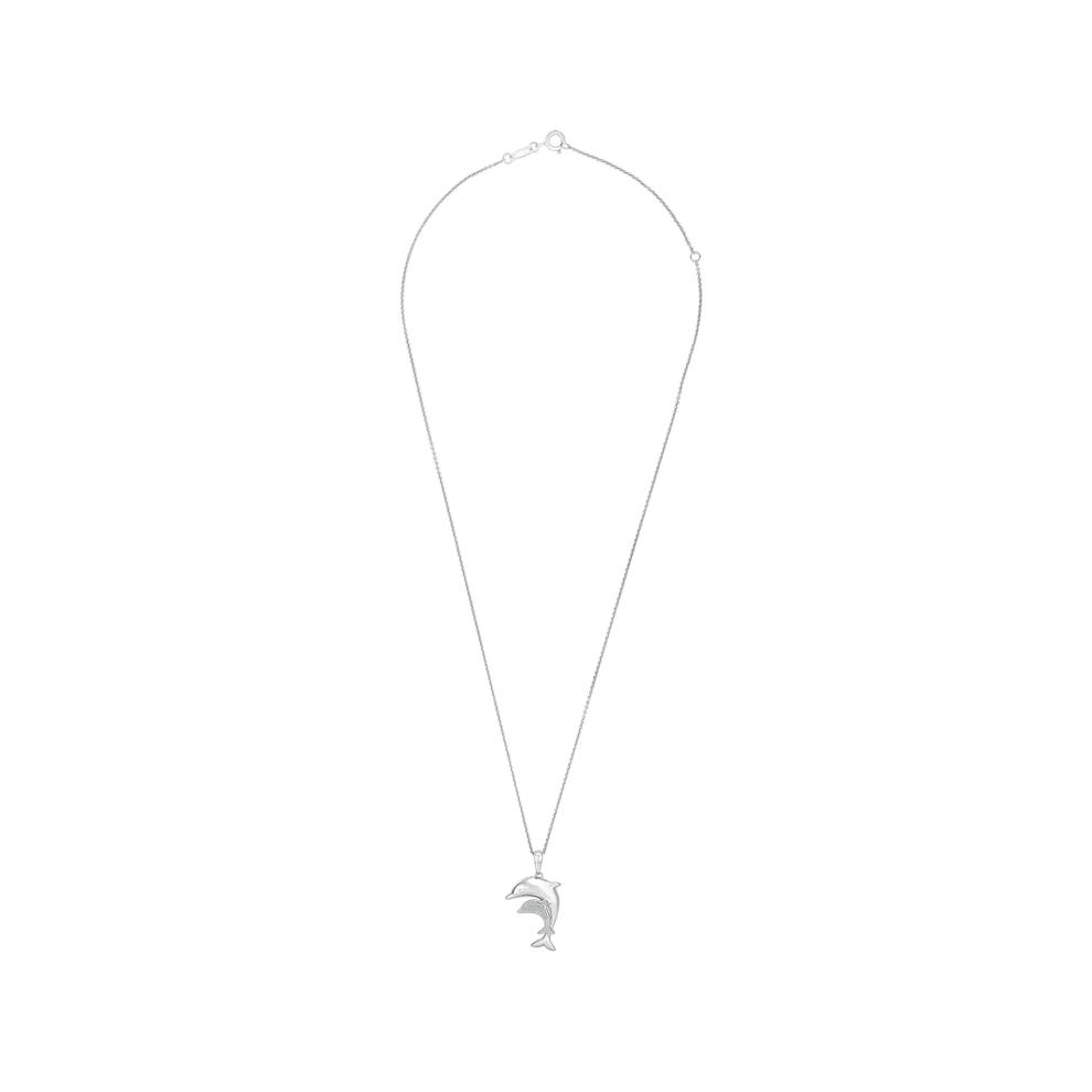 Diamond Accent Dolphin Pendant in Sterling Silver – Image 3 of 4
