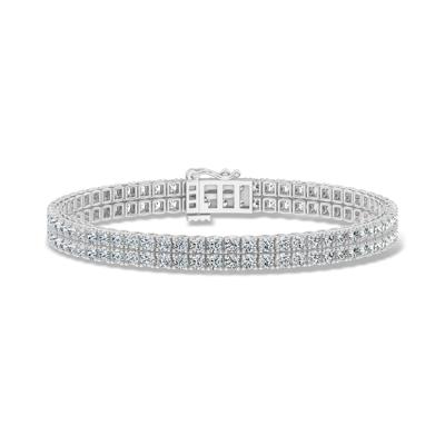 Lab Grown Diamond Double Row Bracelet in 10K White Gold (5 ct. tw.)