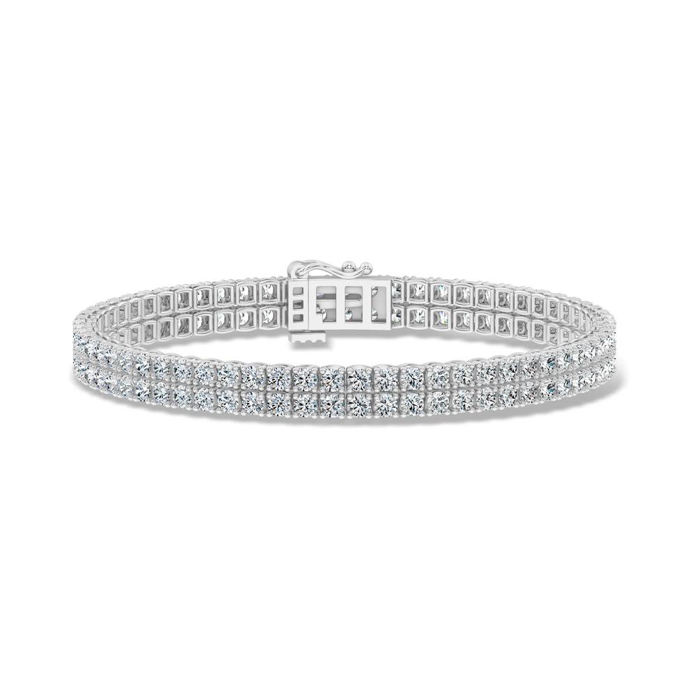 Lab Grown Diamond Double Row Bracelet in 10K White Gold (5 ct. tw.) – Image 1 of 2