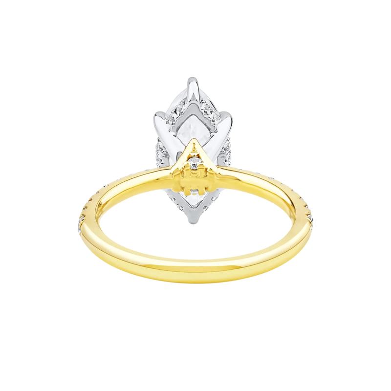 Palmer Lab Grown Diamond Marquise Engagement Ring in 14K Yellow and White Gold &#40;2 7/8 ct. tw.&#41; – Image 4 of 5