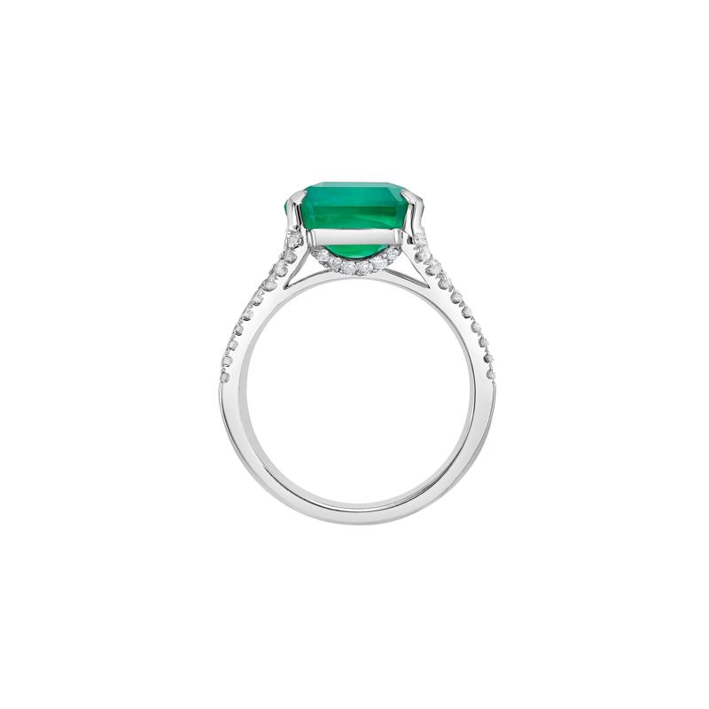 Emerald and Diamond Ring in 18K White Gold &#40;3/4 ct. tw.&#41; – Image 2 of 5
