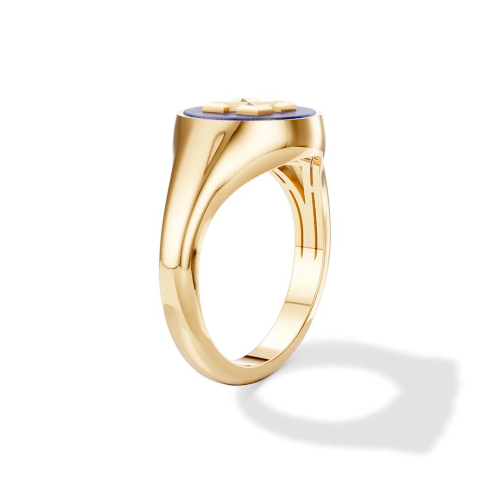 Men's Lapis Arrow Design Ring in Vermeil – Image 3 of 4