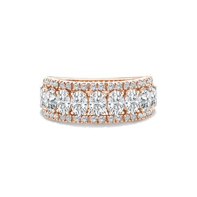 Lab Grown Diamond Oval Multi-Row Anniversary Band in 10K Gold