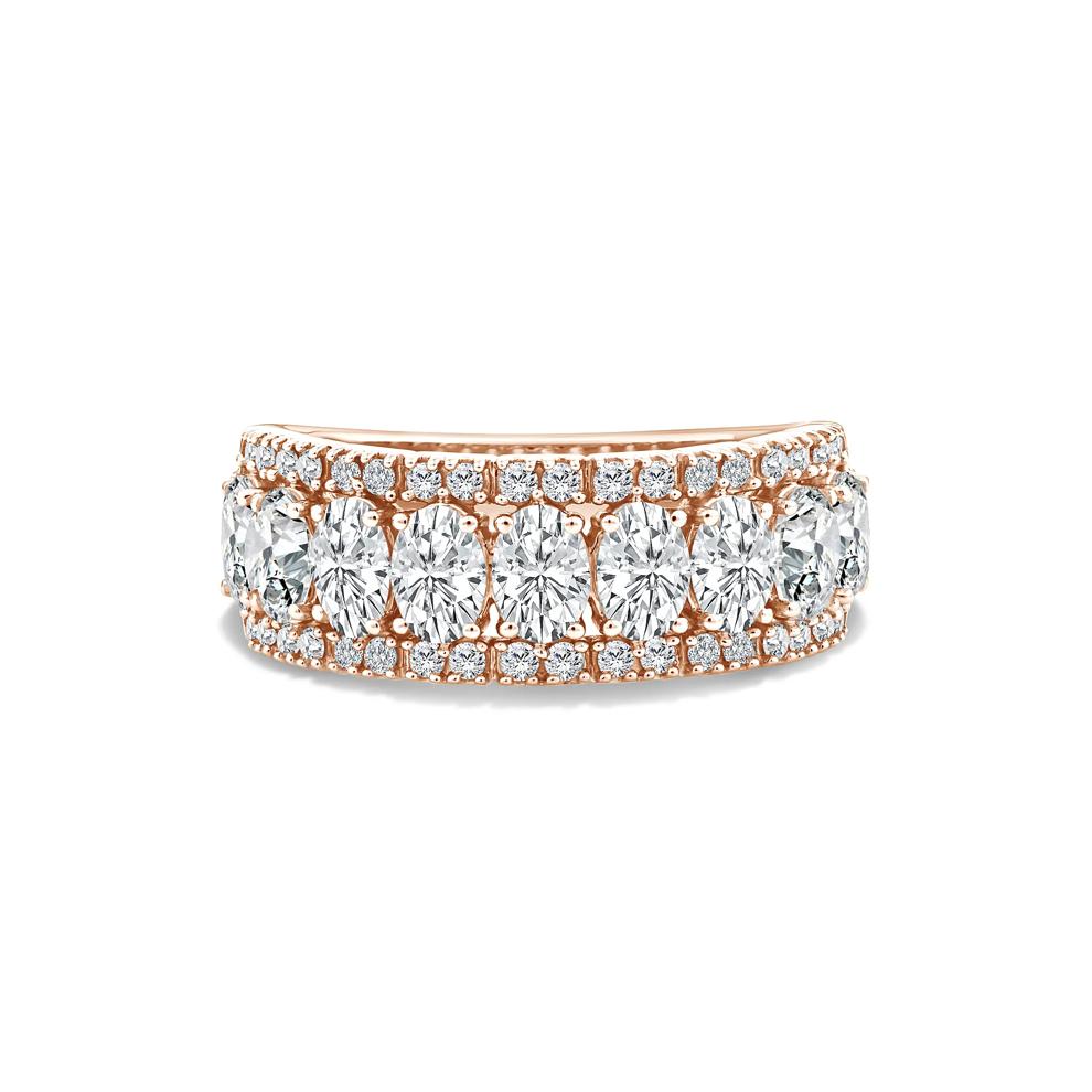 Lab Grown Diamond Oval Multi-Row Anniversary Band in 10K Rose Gold (2 ct. tw.) – Image 1 of 4