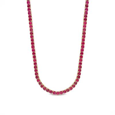 Blue Sapphire Tennis Necklace in 14K White Gold, 16.5”