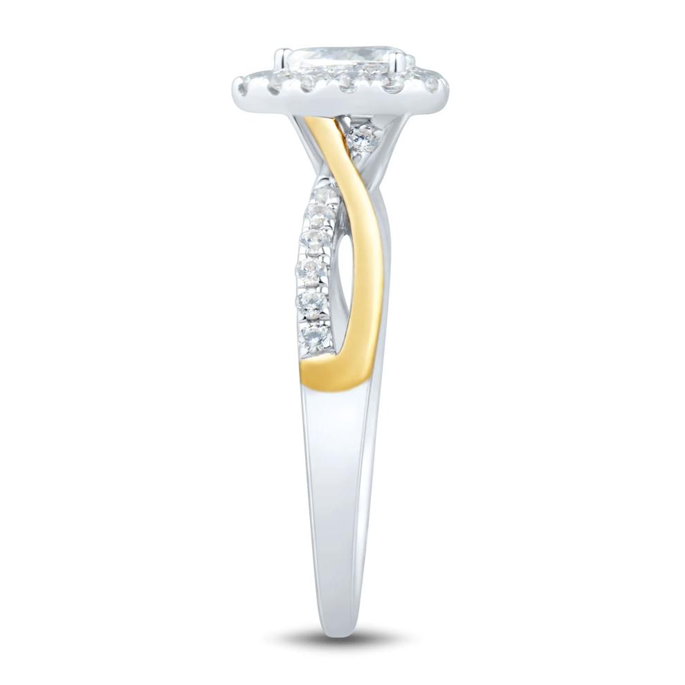 Pear-Shaped Diamond Engagement Ring in 14K White &amp; Yellow Gold (1/2 ct. tw.) – Image 2 of 3