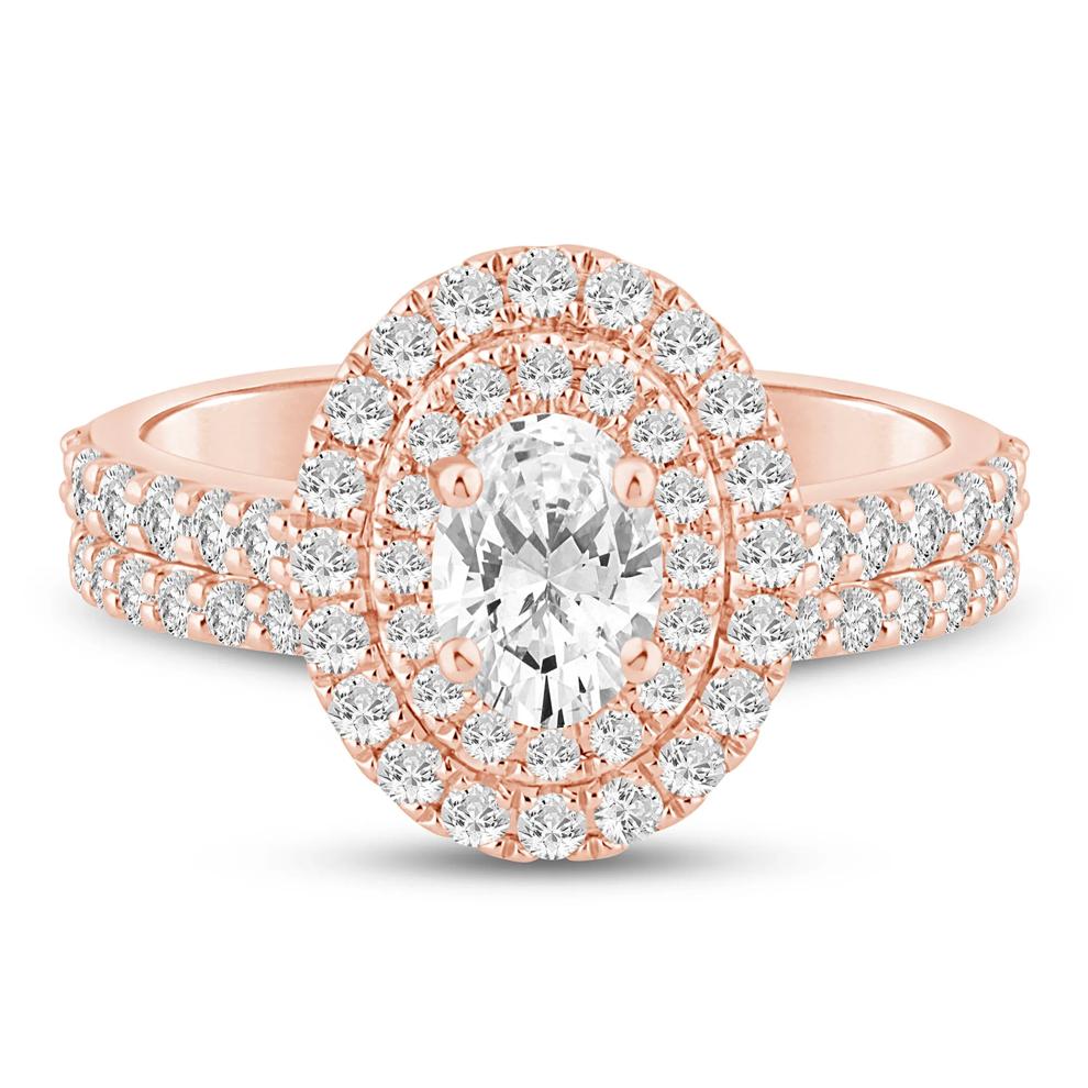  Lab Grown Diamond Double Halo Engagement Ring in 14K Rose Gold (1 1/2 ct. tw.)  – Image 1 of 3
