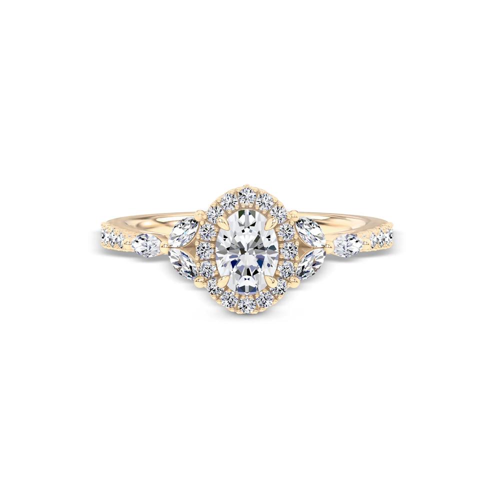 Diamond Oval Halo Engagement Ring in 14K Yellow Gold (1 ct. tw.) – Image 1 of 4