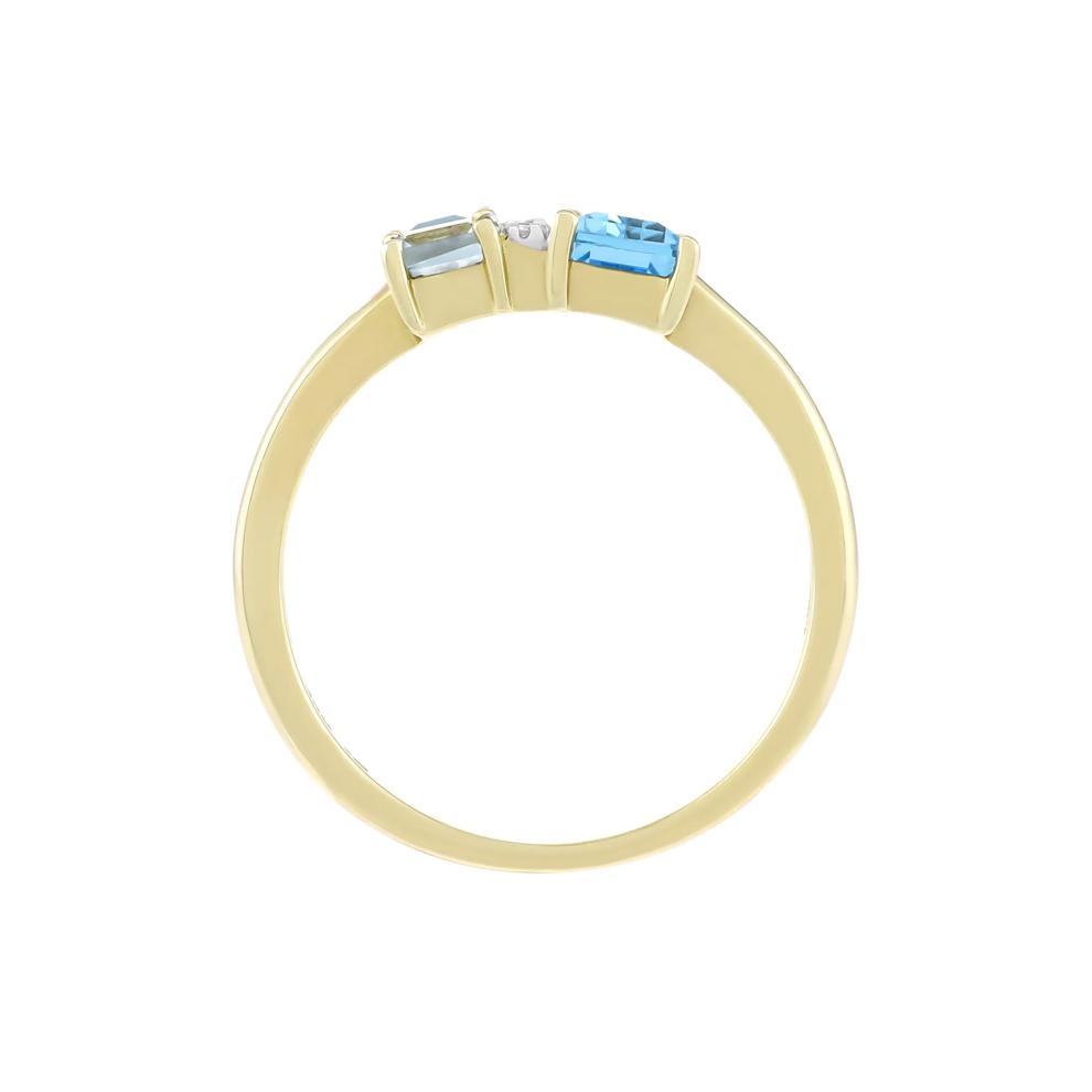 Blue Topaz, London Blue Topaz and Diamond Accent Ring in 10K Yellow Gold – Image 2 of 3
