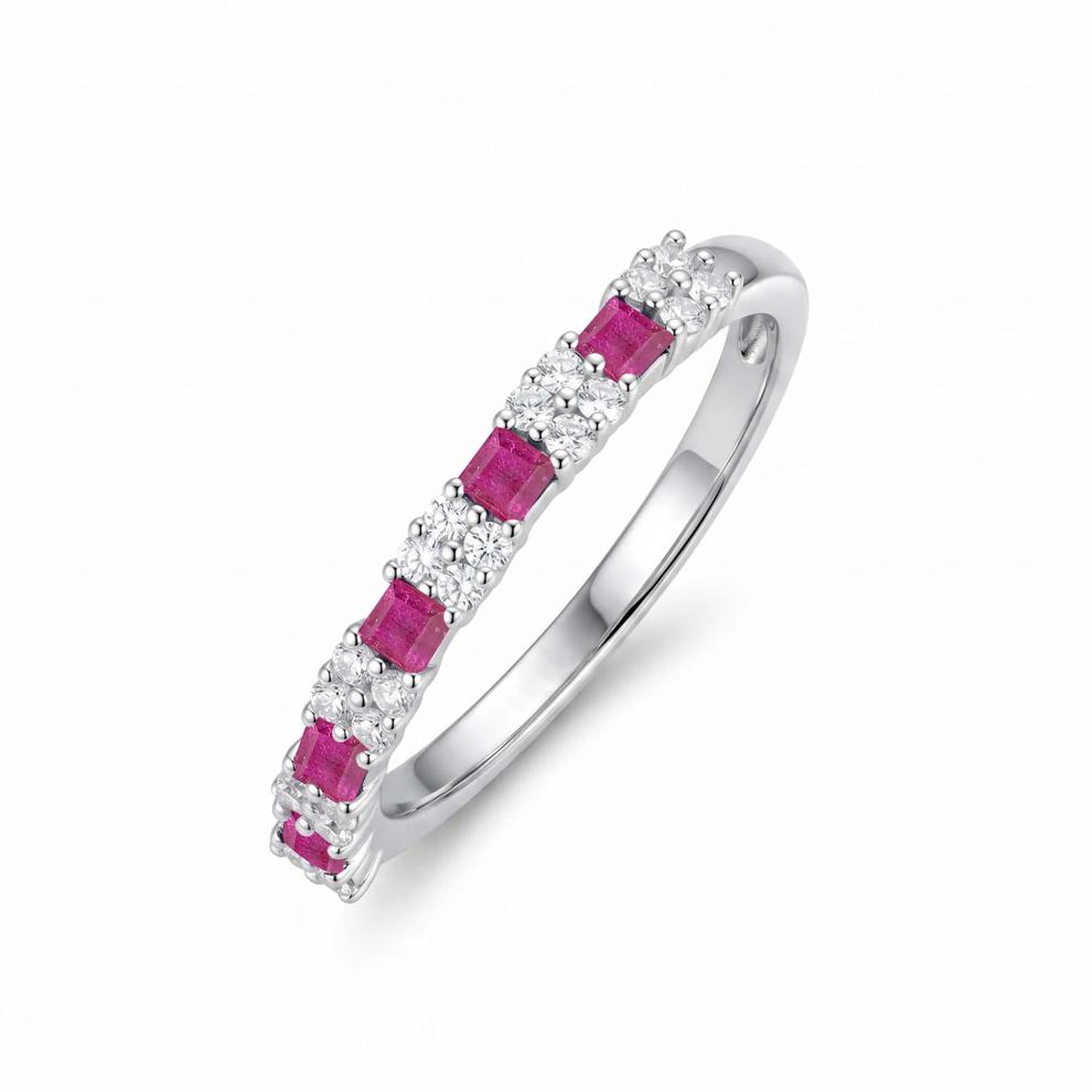Ruby &amp; Diamond Ring in 10K White Gold (1/4 ct. tw.) – Image 4 of 4