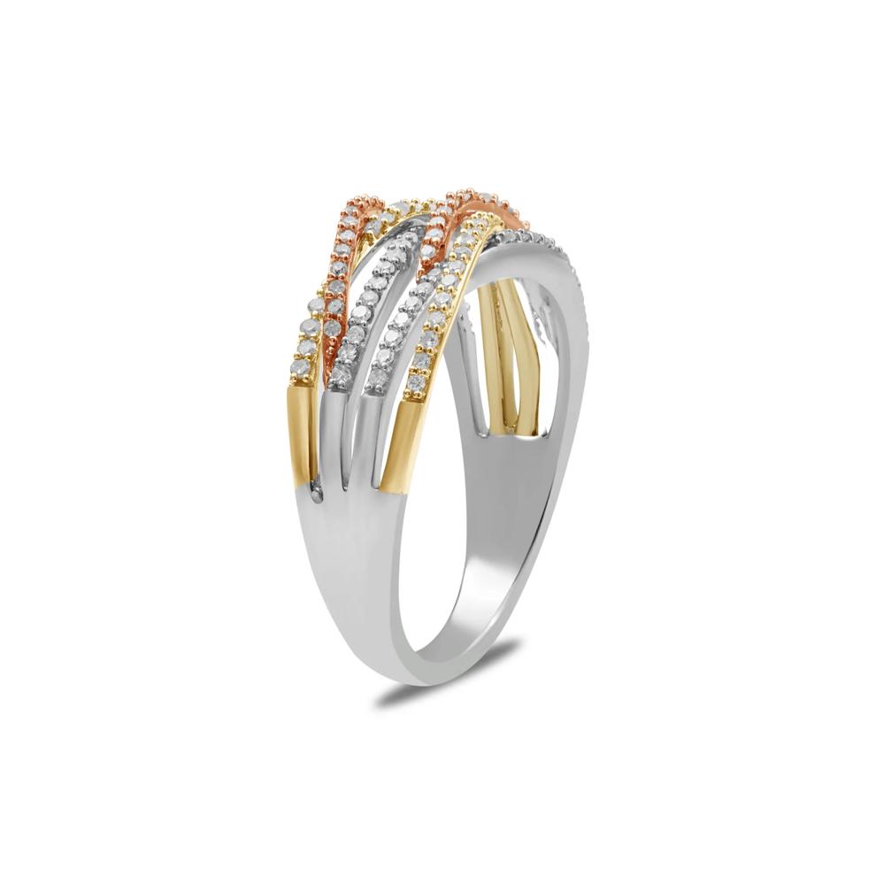 Diamond Flyover Ring in 10K White, Yellow and Rose Gold (1/3 ct. tw.) – Image 3 of 4