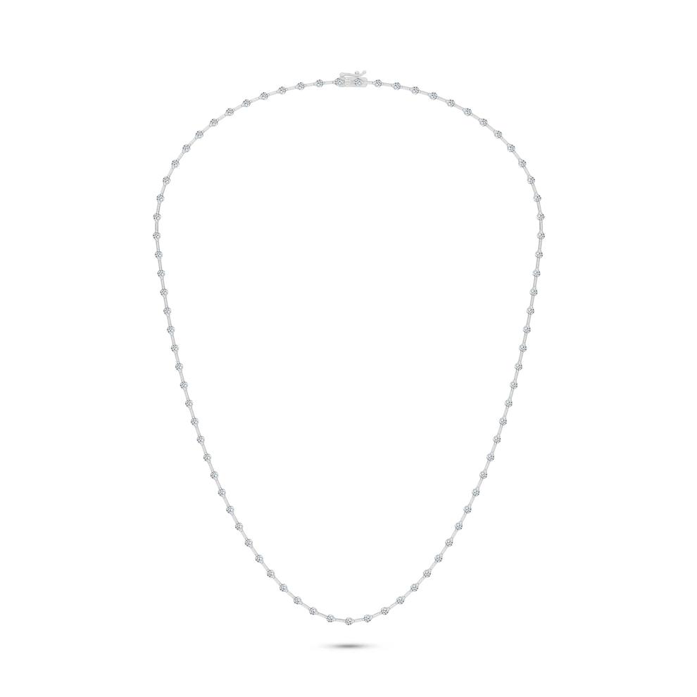 Lab Grown Diamond Sticks &amp; Stones Necklace in 14K White Gold (3 1/2 ct. tw.) – Image 3 of 4