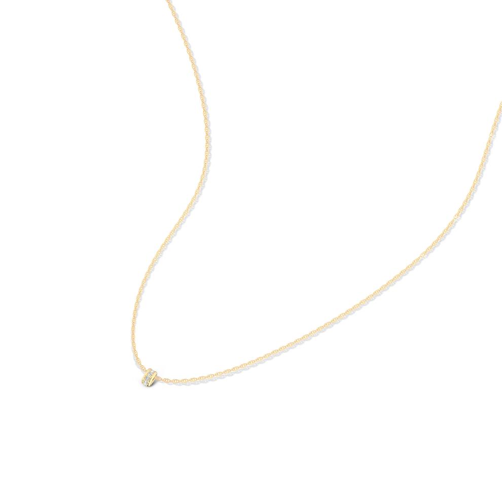 Diamond Rondelle Slider Pendant Necklace in 10K Yellow Gold (1/4 ct. tw.) – Image 4 of 4