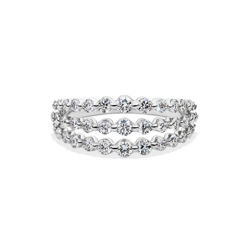 Lab Grown Diamond Three-Row Anniversary Band in 10K White Gold &#40;1 ct. tw.&#41; – Image 1 of 4