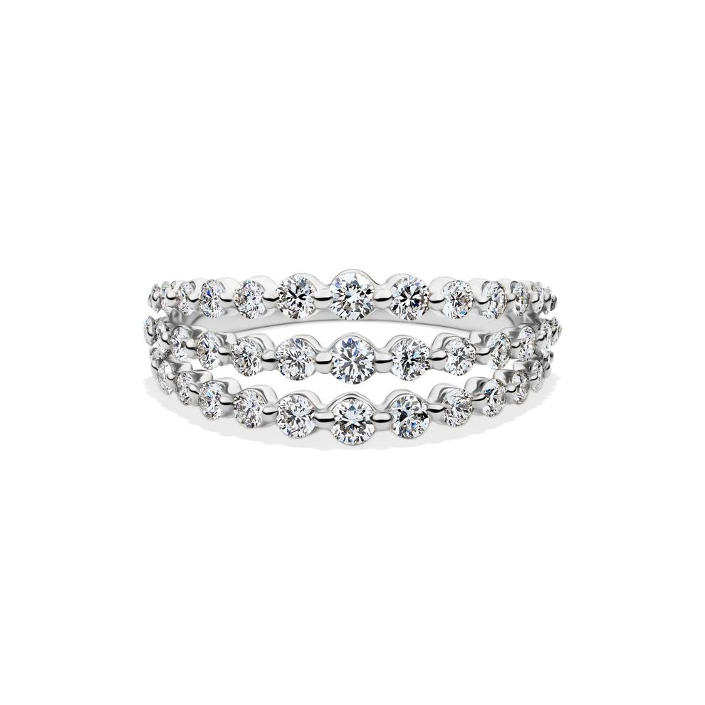 Lab Grown Diamond Three-Row Anniversary Band in 10K White Gold (1 ct. tw.) – Image 1 of 4