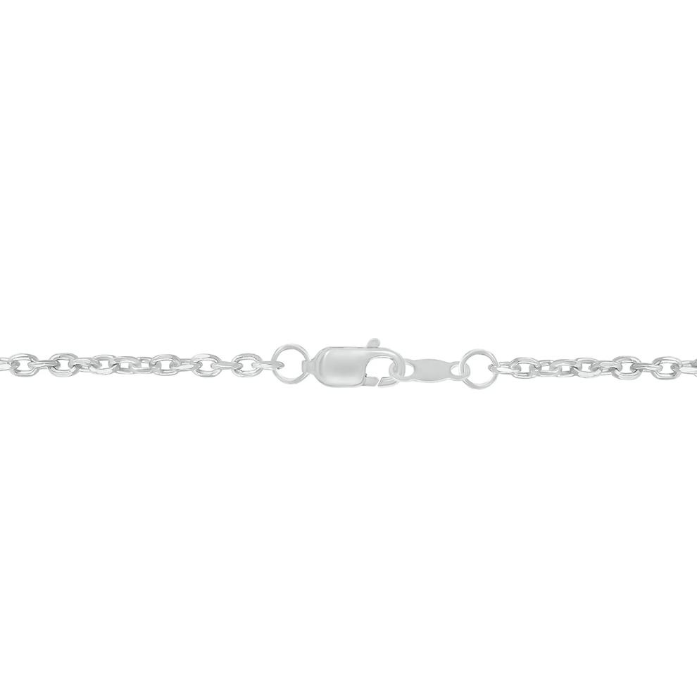 Lab-Created Bezel-Set Emerald Pendant Necklace in Sterling Silver – Image 2 of 4