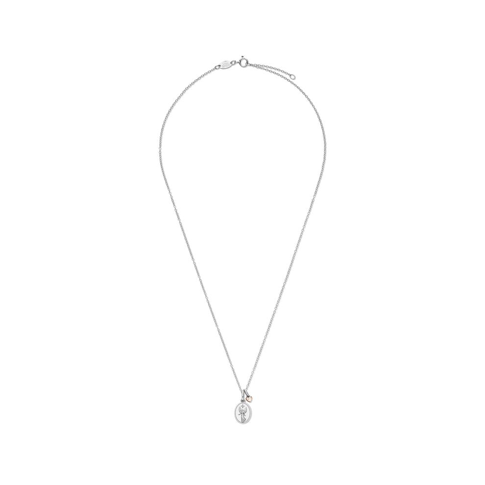 Lab Grown Diamond Accent Angel Pendant in Sterling Silver &amp; 10K Rose Gold – Image 3 of 5