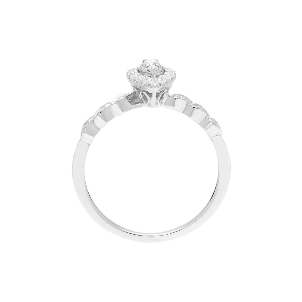 Pear-Shaped Diamond Promise Ring with Halo in 10K White Gold (1/5 ct. tw.)  – Image 2 of 3