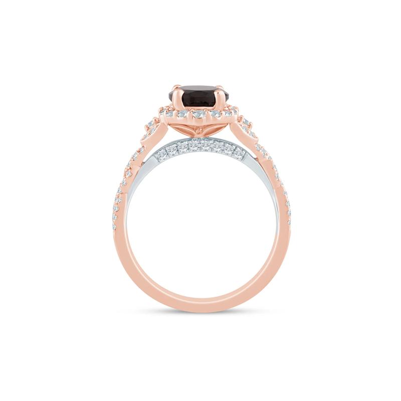 Afton Smoky Quartz and Diamond Engagement Ring in 14K Rose Gold &#40;1/2 ct. tw.&#41; – Image 2 of 3