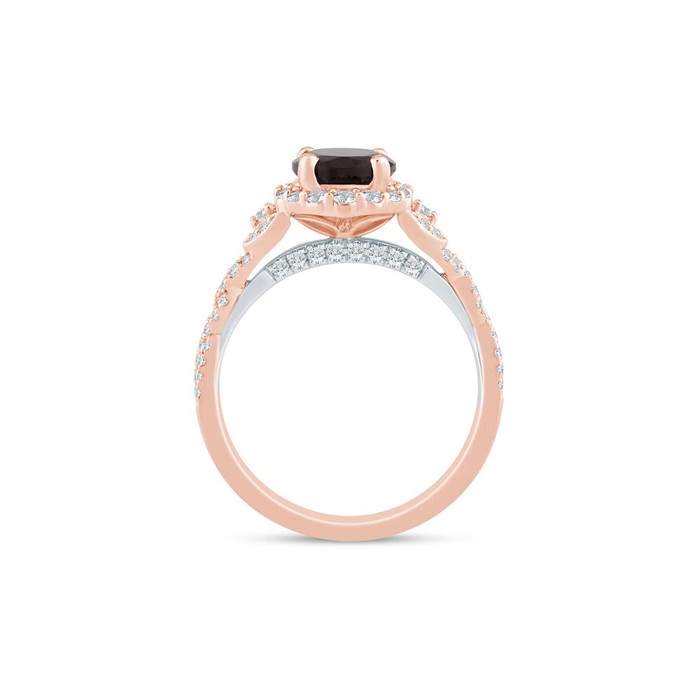 Afton Smoky Quartz and Diamond Engagement Ring in 14K Rose Gold (1/2 ct. tw.) – Image 2 of 3