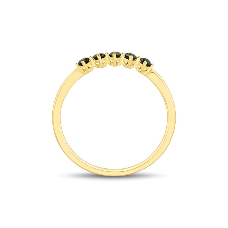 Black Onyx Five-Stone Band in 10K Yellow Gold – Image 2 of 3